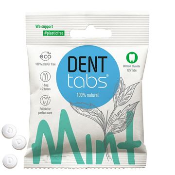 DENTTABS Dentífrico Natural en Tabletas - Menta sin flúor.